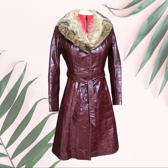 Vintage 1970’s Penny Lane Leather Trench Coat - Picture 1 of 5